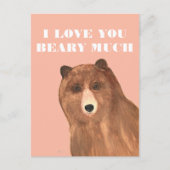 Valentijnsdag, ik hou van je Beary Much Feestdagenkaart (Voorkant)