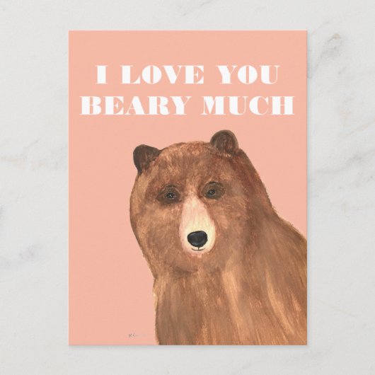 Valentijnsdag, ik hou van je Beary Much Feestdagenkaart (Voorkant)