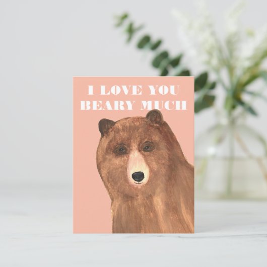Valentijnsdag, ik hou van je Beary Much Feestdagenkaart (Staand voorkant)