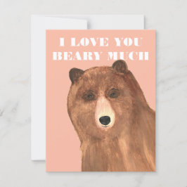 Valentijnsdag, ik hou van je Beary Much Feestdagenkaart