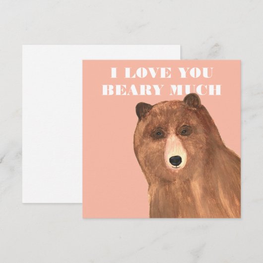 Valentijnsdag, ik hou van je Beary Much Feestdagenkaart (Voorkant / Achterkant)