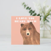 Valentijnsdag, ik hou van je Beary Much Feestdagenkaart (Staand voorkant)
