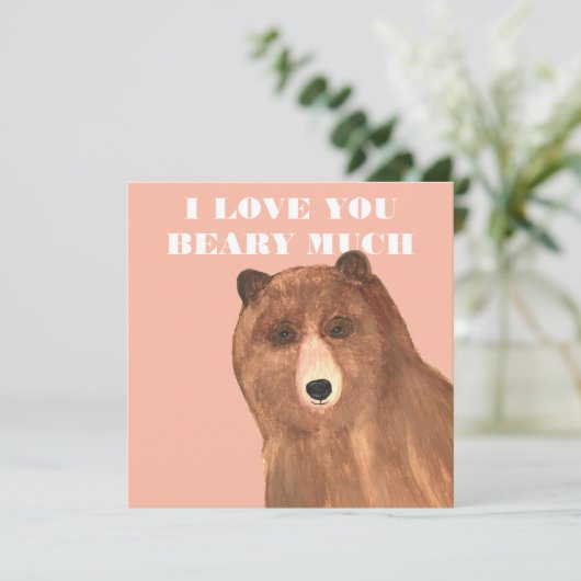 Valentijnsdag, ik hou van je Beary Much Feestdagenkaart (Staand voorkant)