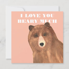Valentijnsdag, ik hou van je Beary Much Feestdagenkaart