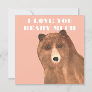 Valentijnsdag, ik hou van je Beary Much Feestdagenkaart
