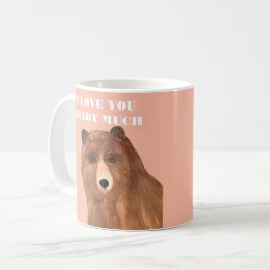 Valentijnsdag, ik hou van je Beary Much Koffiemok (Voorkant links)