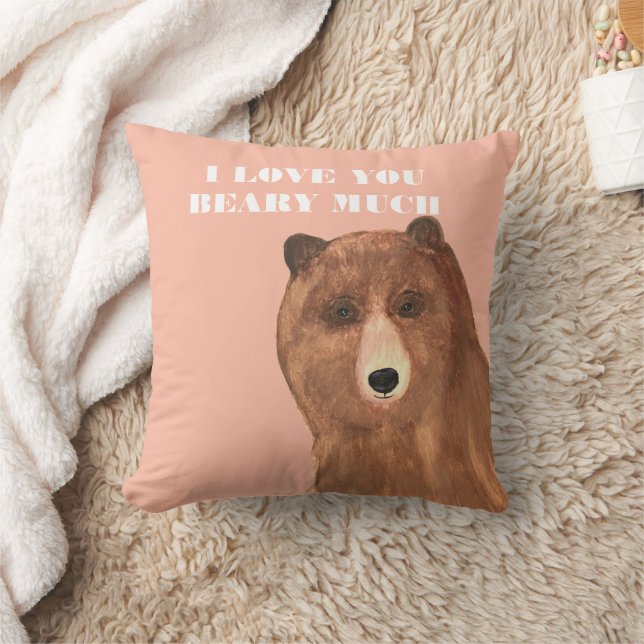 Valentijnsdag, ik hou van je Beary Much Kussen (Deken)