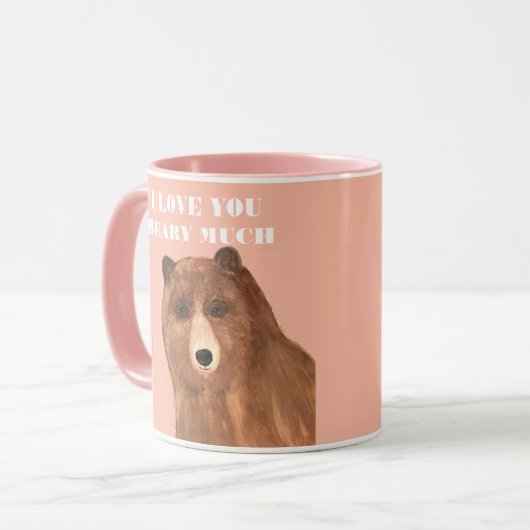 Valentijnsdag, ik hou van je Beary Much Mok (Voorkant links)