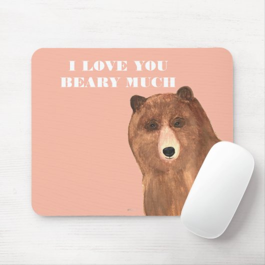 Valentijnsdag, ik hou van je Beary Much Muismat (Met muis)