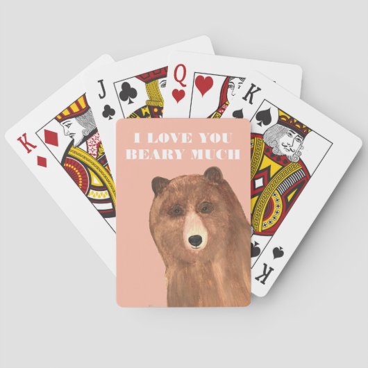 Valentijnsdag, ik hou van je Beary Much Pokerkaarten (Achterkant)