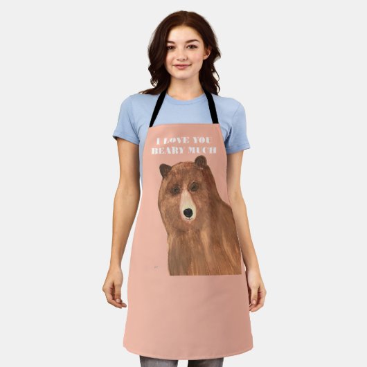 Valentijnsdag, ik hou van je Beary Much Schort (Gedragen)