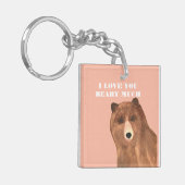 Valentijnsdag, ik hou van je Beary Much Sleutelhanger (Voorkant Links)