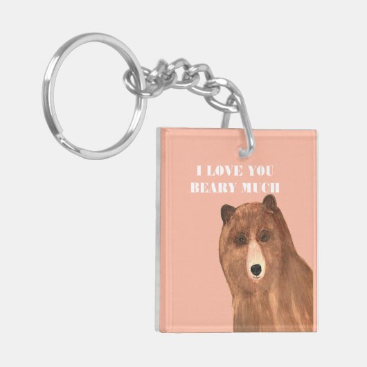 Valentijnsdag, ik hou van je Beary Much Sleutelhanger (Voorkant Links)