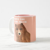 Valentijnsdag, ik hou van je Beary Much Tweekleurige Koffiemok (Voorkant links)