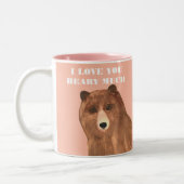 Valentijnsdag, ik hou van je Beary Much Tweekleurige Koffiemok (Links)