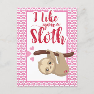 Valentijnsdag Ik hou van je een Sloth Holiday Card Briefkaart