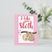 Valentijnsdag Ik hou van je een Sloth Holiday Card Briefkaart (Staand voorkant)