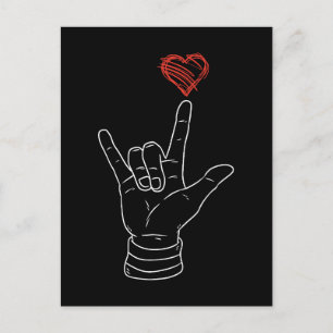 Valentijnsdag Ik hou van je hand teken ASL hart Feestdagenkaart