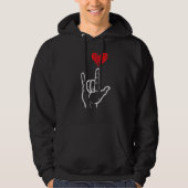 Valentijnsdag Ik hou van je hand teken ASL hart Hoodie (Voorkant)