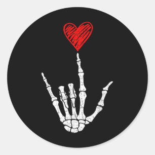 Valentijnsdag Ik hou van je hand teken ASL hart vr Ronde Sticker