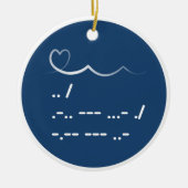 Valentijnsdag Ik hou van je Morse code Keramisch Ornament (Voorkant)