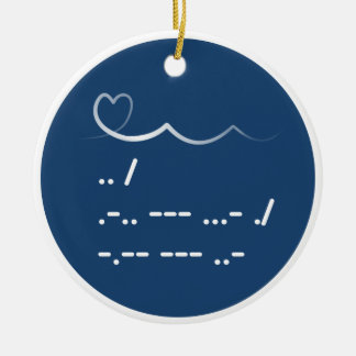 Valentijnsdag Ik hou van je Morse code Keramisch Ornament