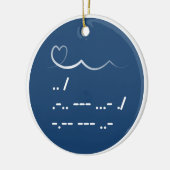 Valentijnsdag Ik hou van je Morse code Keramisch Ornament (Links)