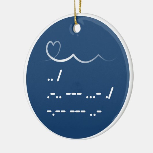 Valentijnsdag Ik hou van je Morse code Keramisch Ornament (Links)