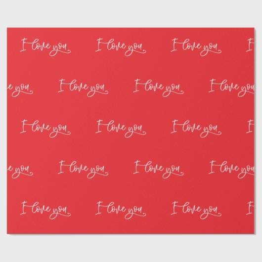 Valentijnsdag Ik hou van je script Cadeaupapier (Vlak)