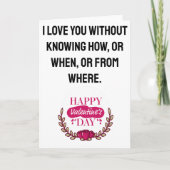 Valentijnsdag Ik hou van je zonder te weten hoe Feestdagen Kaart (Voorkant)