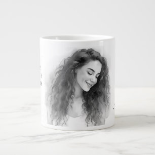 Valentijnsdag, ik hou van jou omdat je me maakt grote koffiekop