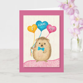 Valentijnsdag Ik Hou van Jou Schattige Egel Kaart