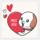 Valentijnsdag, ik mis je vierkante sticker (Voorkant)