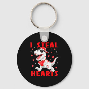 Valentijnsdag Ik steel harten T-rex Dinosaur Baby Sleutelhanger