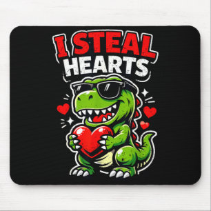Valentijnsdag Ik steel harten T-rex  Muismat