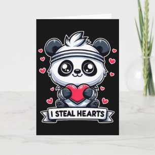 Valentijnsdag Ik Steel Hartjes Panda Beer Schattig Kaart