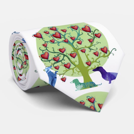 Valentijnsdag illustratie, Stropdas Dachshunds (Opgerold)