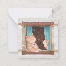 Valentijnsdag: Illustratie van katten en harten