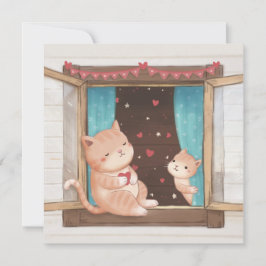 Valentijnsdag: Illustratie van Katten & Harten Feestdagenkaart