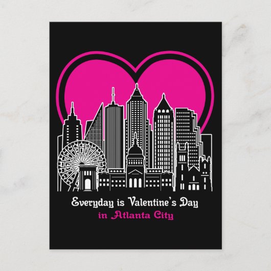 Valentijnsdag in Atlanta City Briefkaart (Voorkant)