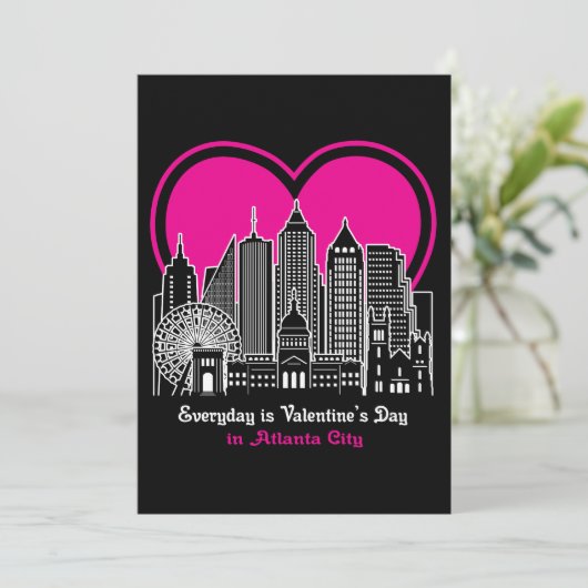 Valentijnsdag in Atlanta City Kaart (Staand voorkant)