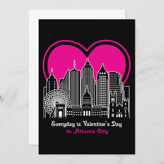 Valentijnsdag in Atlanta City Kaart (Voorkant / Achterkant)