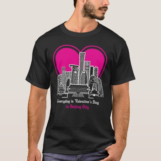 Valentijnsdag in Beijing City T-shirt (Voorkant)
