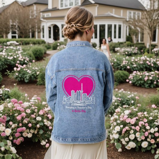 Valentijnsdag in Berlijnse stad Denim Jacket (Huwelijk Achterkant)