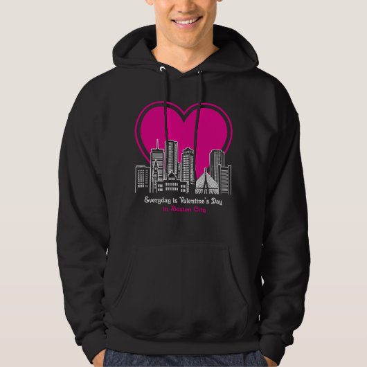 Valentijnsdag in Boston City Hoodie (Voorkant)