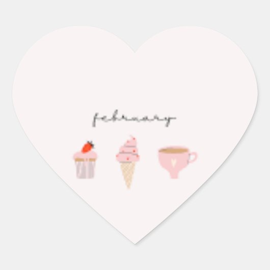 Valentijnsdag in februari hart sticker (Voorkant)