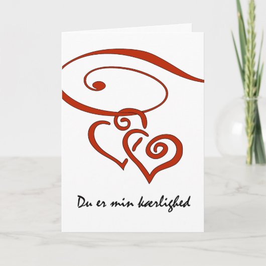 Valentijnsdag in het Deens, Hearts Swirl Samen Feestdagen Kaart (Voorkant)