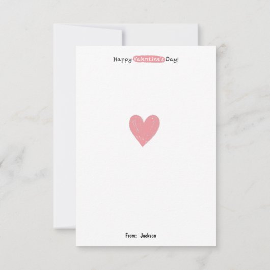 Valentijnsdag in het klaslokaal notitiekaartje (Achterkant)