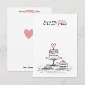 Valentijnsdag in het klaslokaal notitiekaartje (Voorkant / Achterkant)