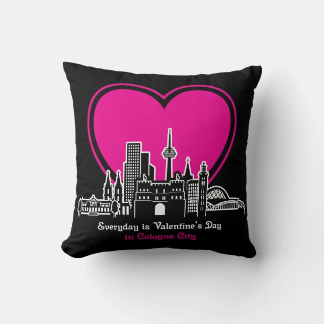 Valentijnsdag in Keulen Stad Kussen (Voorkant)